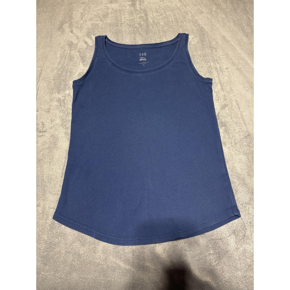 J. Jill Tank Top Womens XS Blue Perfect Pima Cotton Scoop Neck Basic Casual